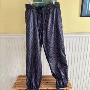Nike XL Womens purple Zebra Print Nylon Track Pants Black & Purple
